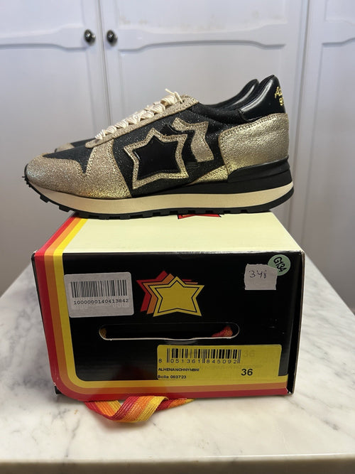 Atlantic Stars Vega Black/Gold Glitter Women's Trainers Uk3.5 Eu36 Bnib Genuine1