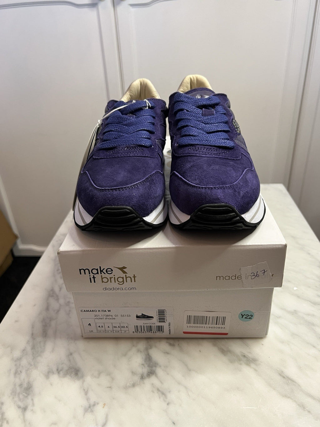 Diadora Heritage Camaro Violet Swarovski Cyrstal Trainers Uk 4 Bnib RRP £230 New3