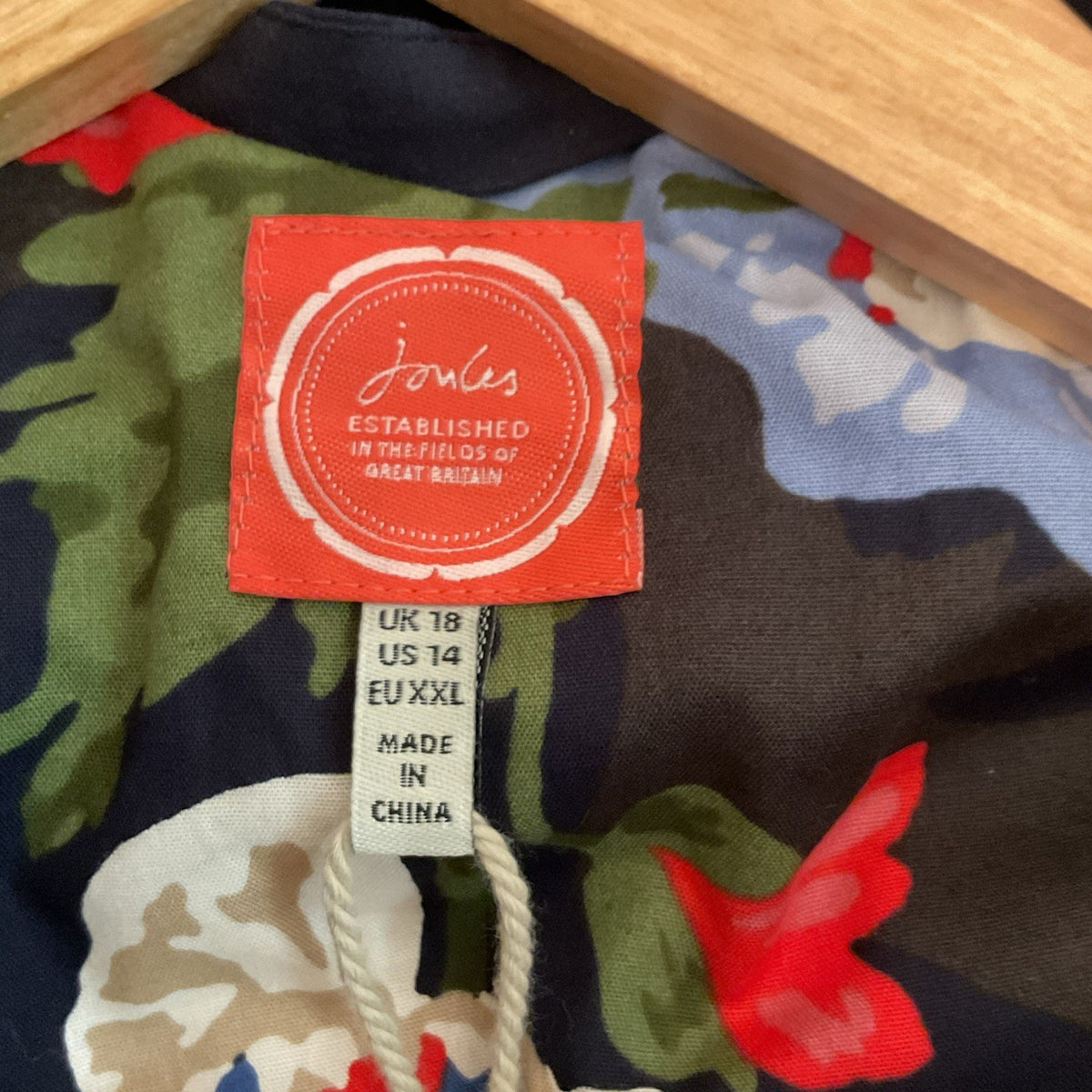 Joules Higham Women's Padded Gilet Marine Navy Floral Lining Uk18 Bnwt6