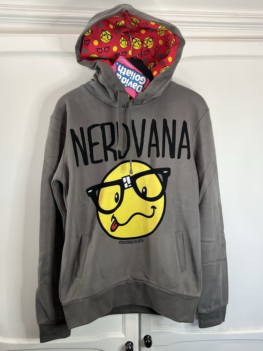 David & Goliath Nerdvana Hoodie Charcoal Grey- Vintage retro Bnwt lovely hoodie 0