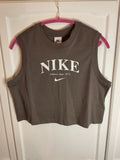 Nike Ladies Brown Cropped Top Size L Bnwt0