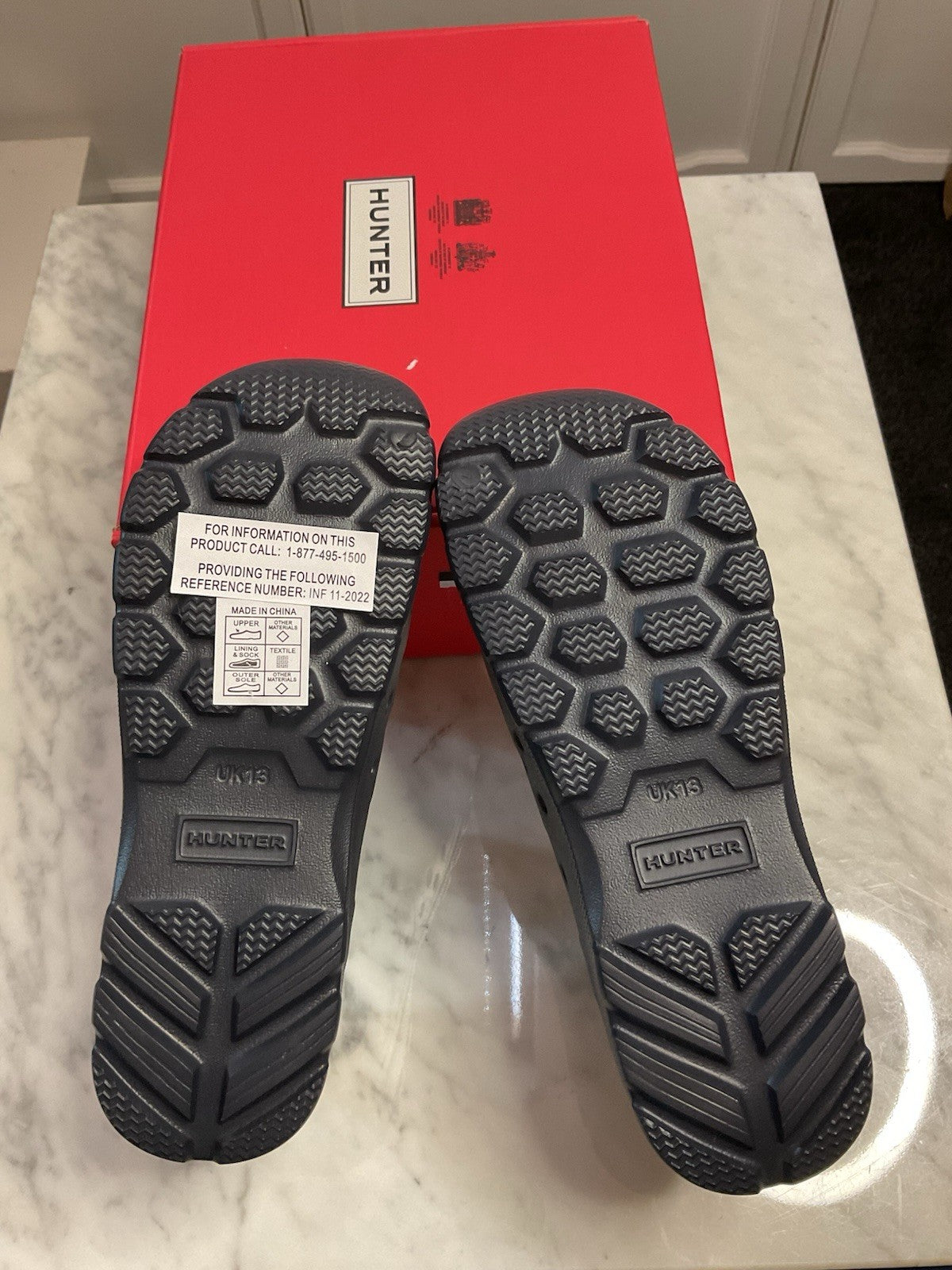 Hunter BK Water Shoes Navy/poolhouse Blue Kids Uk13 Bnib With Removable Sock4