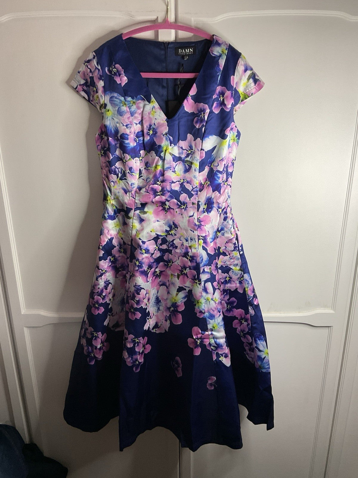 Damn Good Things Women’s Floral Midi Dress Size Uk 10 Dgtsd06 Lined Dress Bnwt0