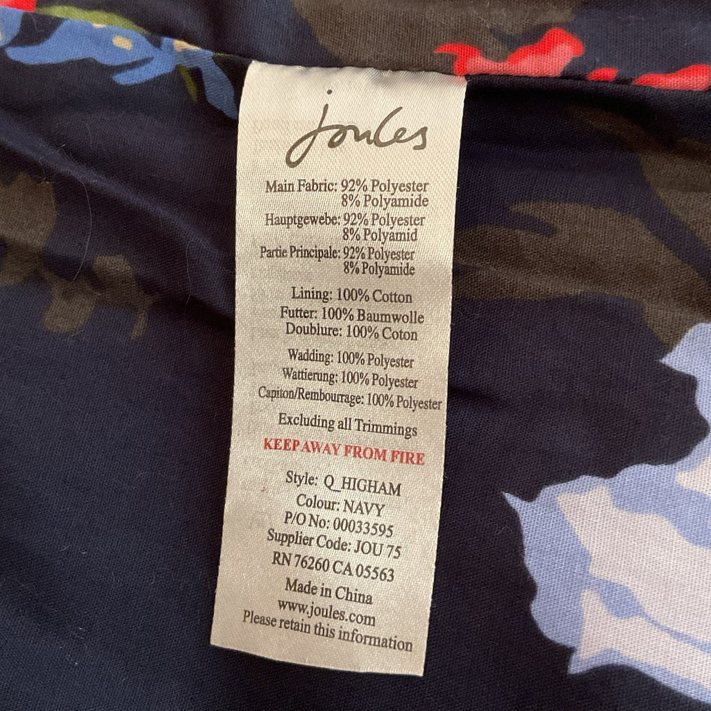 Joules Higham Women's Padded Gilet Marine Navy Floral Lining Uk18 Bnwt8