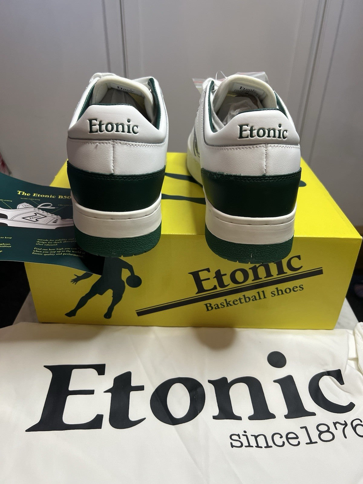Etonic Men's Basketball Trainers Size UK 10.5 EUR 45 Grass Green ETM324610 Bnib3