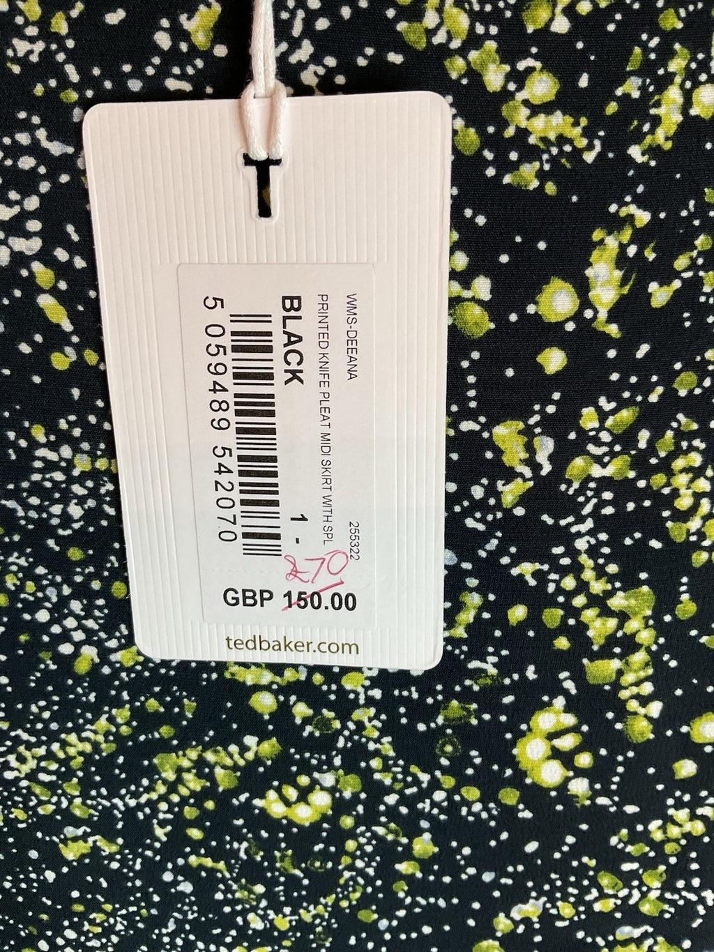 Ted Baker Women's Skirt Printed Knife Pleated With SPL  Size 1 Bnwt Rrp £1502