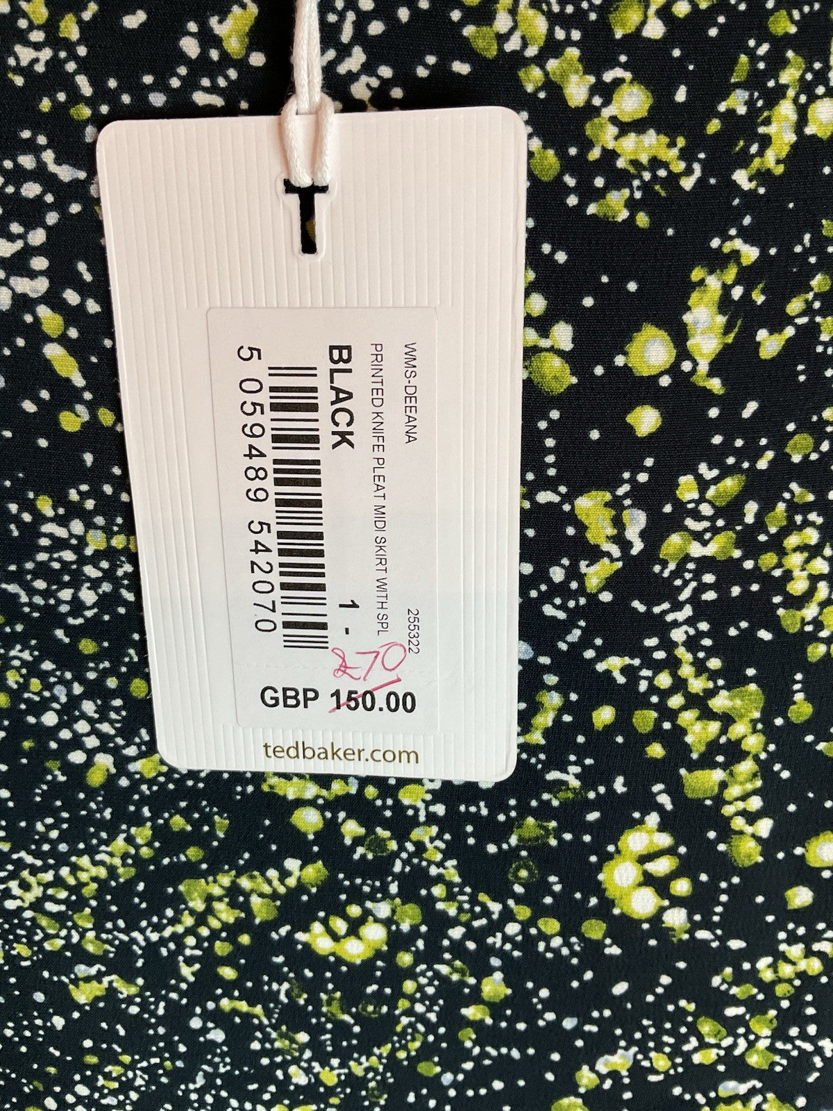 Ted Baker Women's Skirt Printed Knife Pleated With SPL  Size 1 Bnwt Rrp £1502