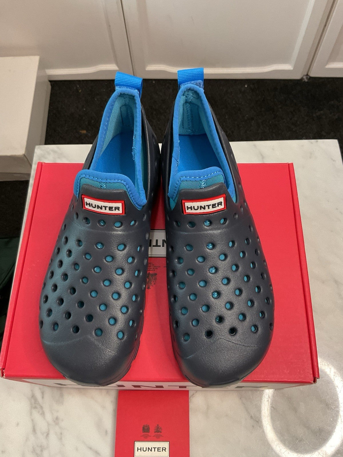 Hunter BK Water Shoes Navy/poolhouse Blue Kids Uk13 Bnib With Removable Sock8