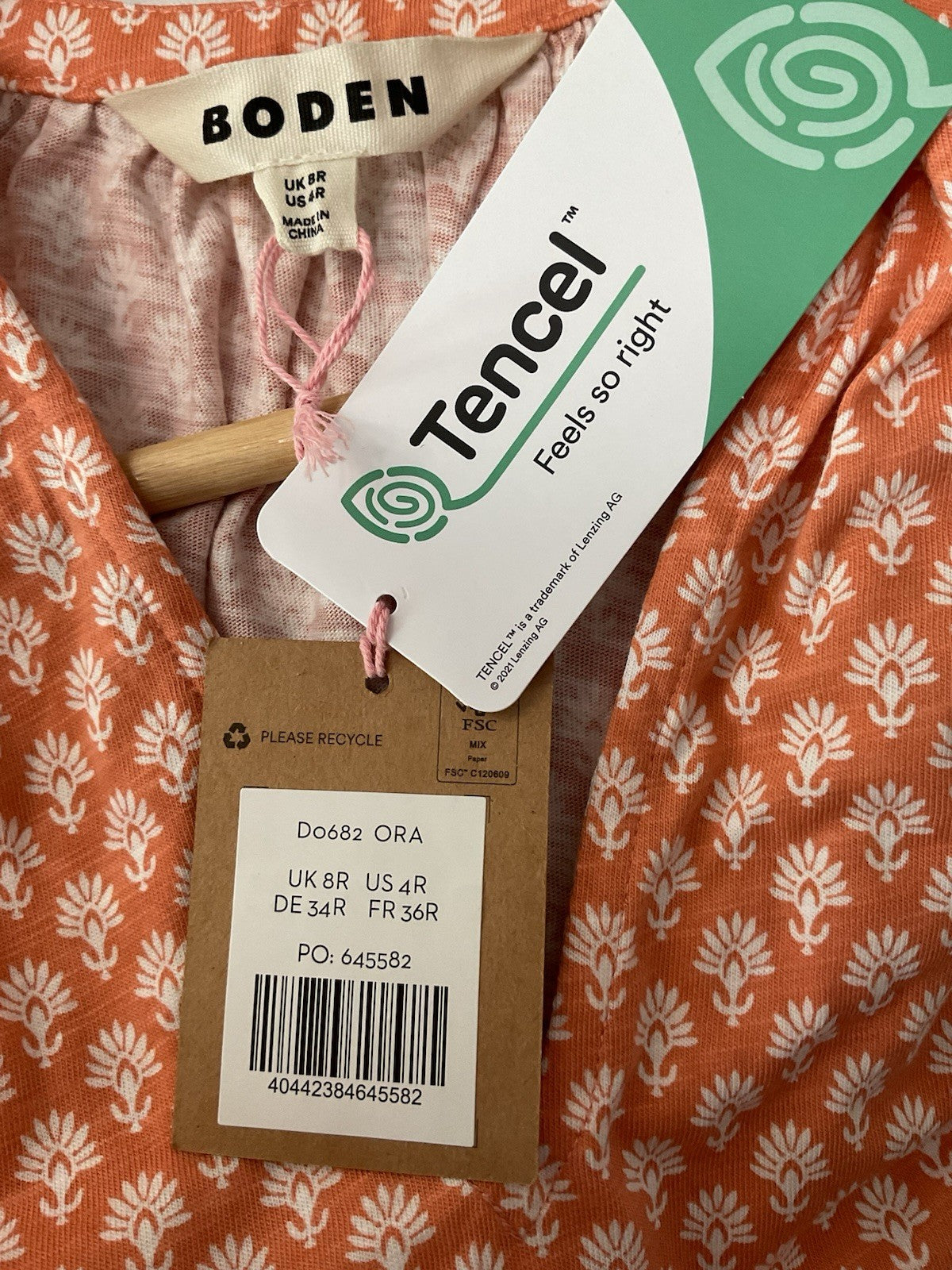 Boden Midi Jersey Dress Uk8 Peach, Lovely Summer Dress Bnwt DO6825