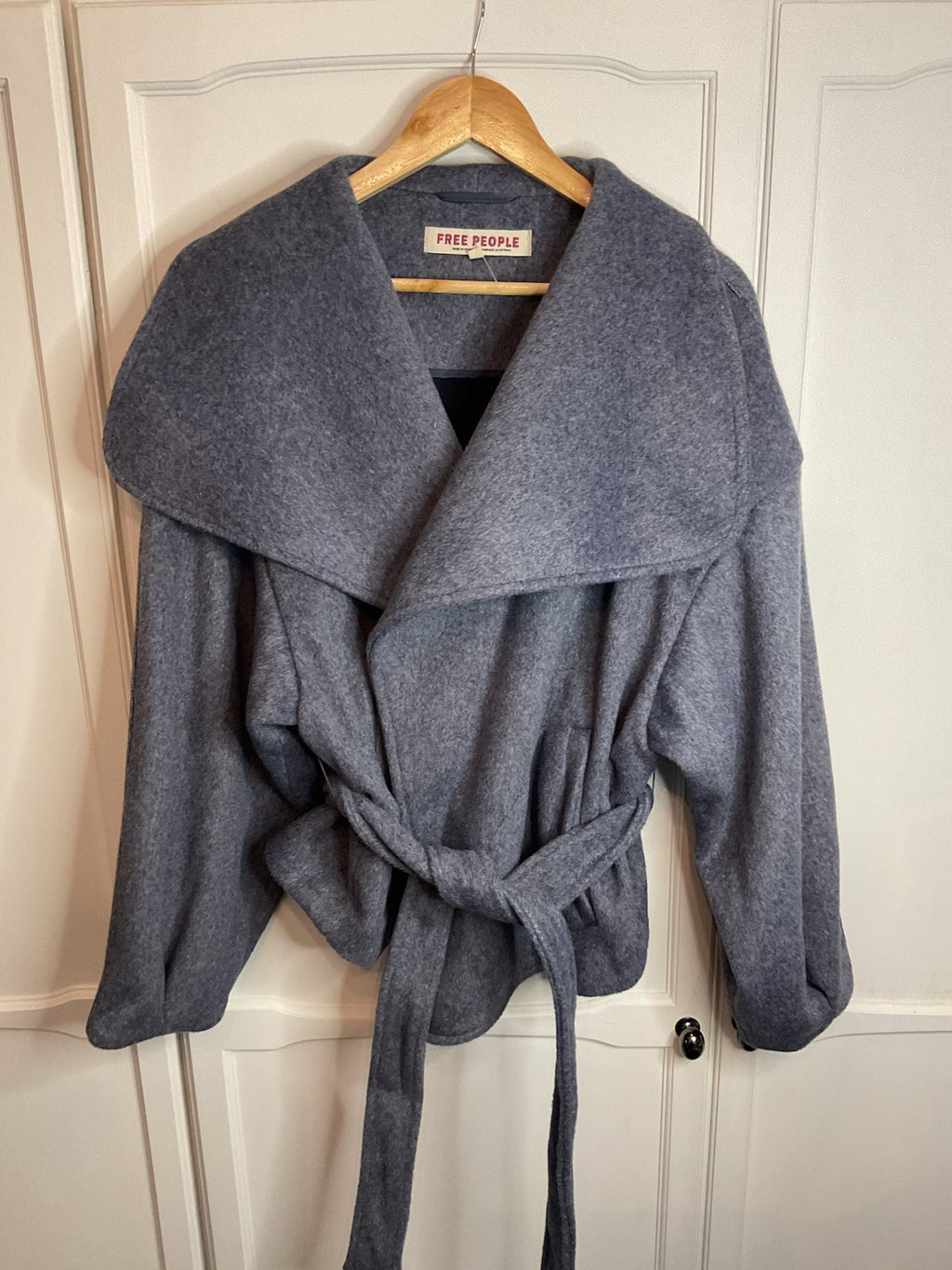 Free People Mina Jacket Blue/Grey Size Medium, Bnwot0