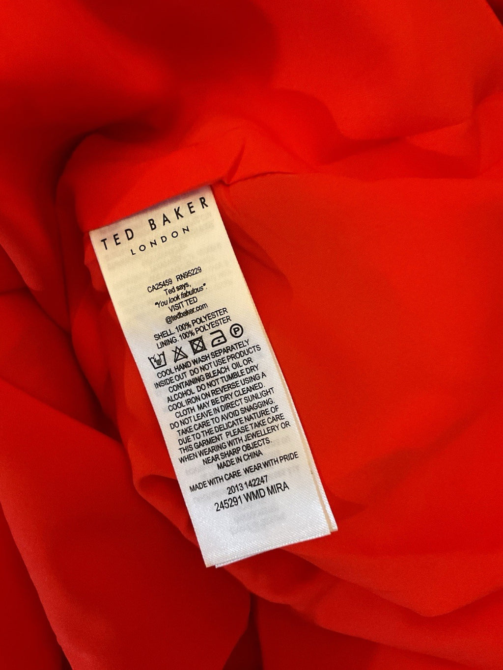 Ted Baker Mira Brt Orange Rhubarb Mini Dress Size UK 8 Bnwt Rrp £1596