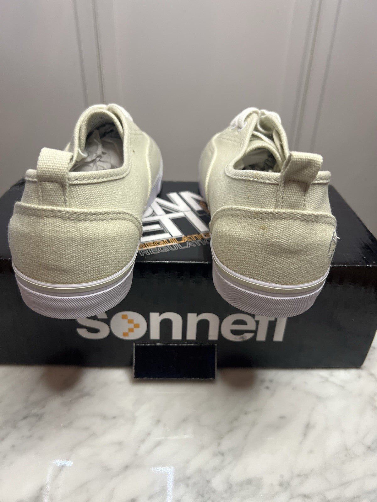 Sonneti Canvas Trainers Cream/Beige Size Uk 8 Eu 42 Lace Up New with Box Unisex3