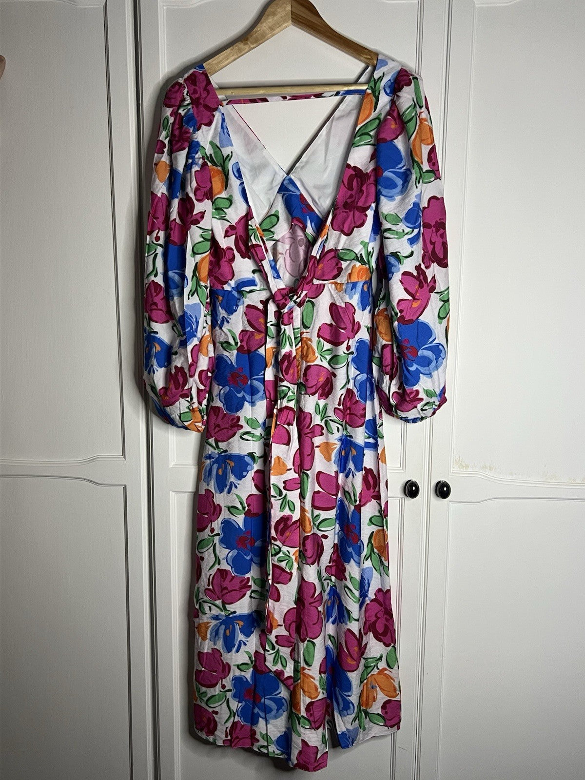 Nobody's Child Woman’s Multi Floral Zendeya Midi Dress Size 8 Bnwt1