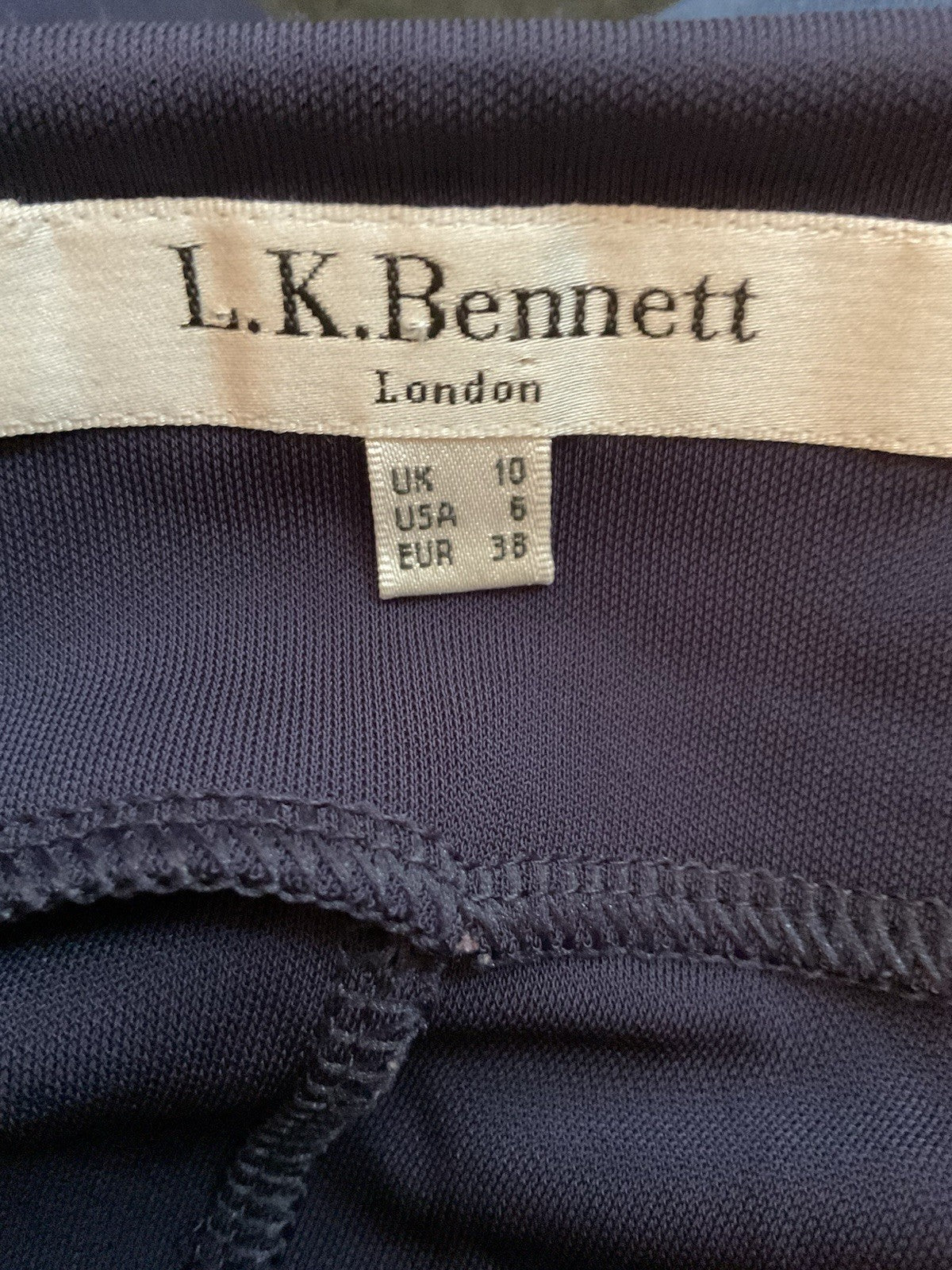 L K Bennett Wilder Dress 10 Navy long sleeve beautiful dress2