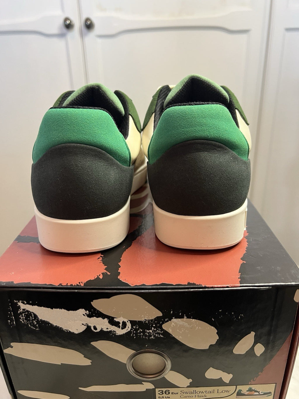 Fashion Baby Swallowtail Low Camp Hawk Pine Green/Bamboo/Beige Uk 3.5 Bnib New3