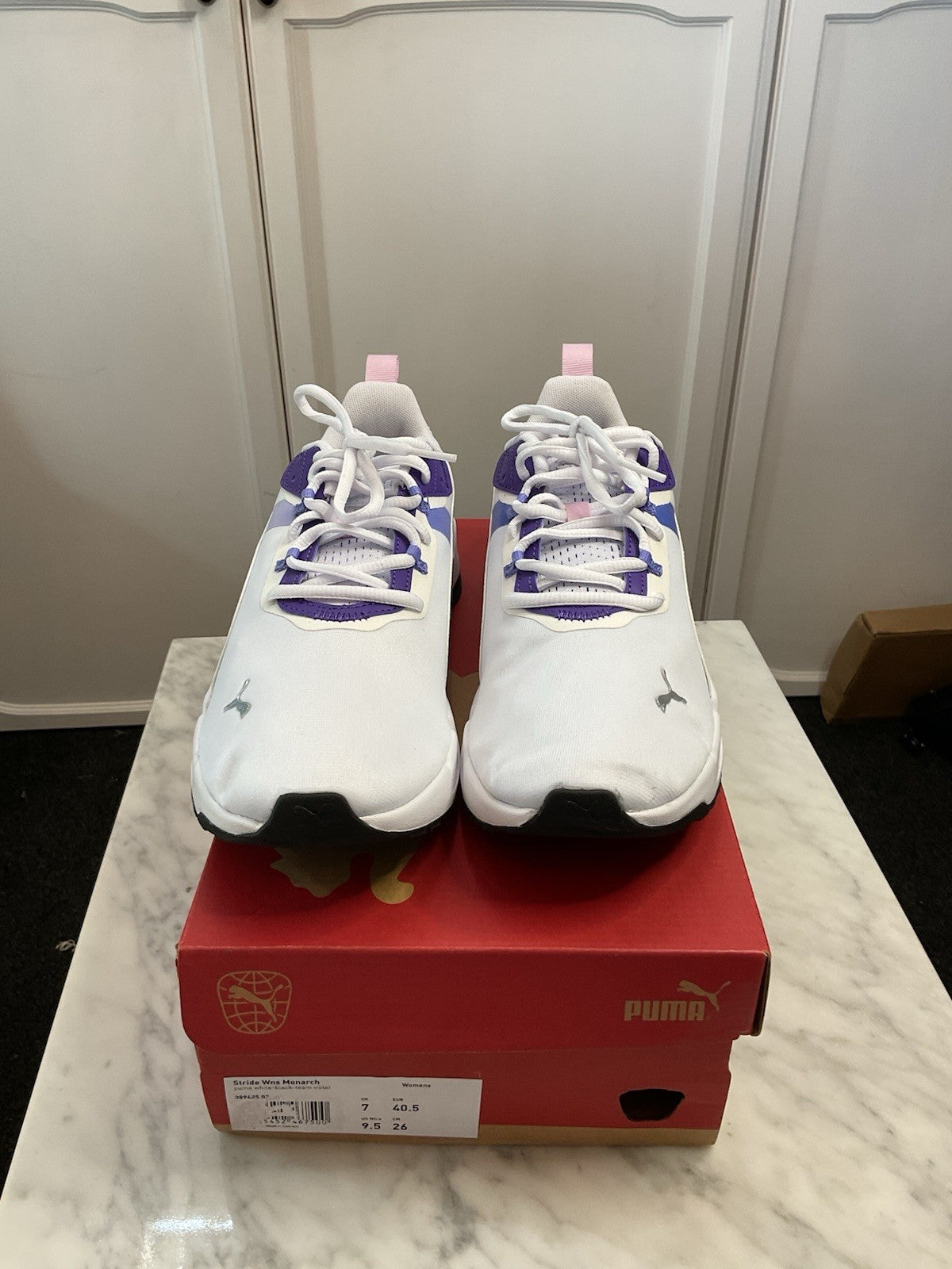 PUMA Stride WNS Monarch Women's Running Trainers  Uk 7 White-black-team Violet3