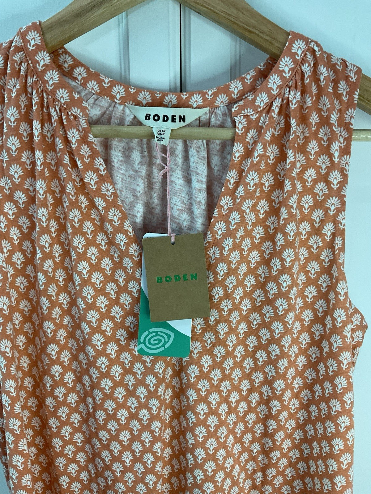 Boden Midi Jersey Dress Uk8 Peach, Lovely Summer Dress Bnwt DO6822