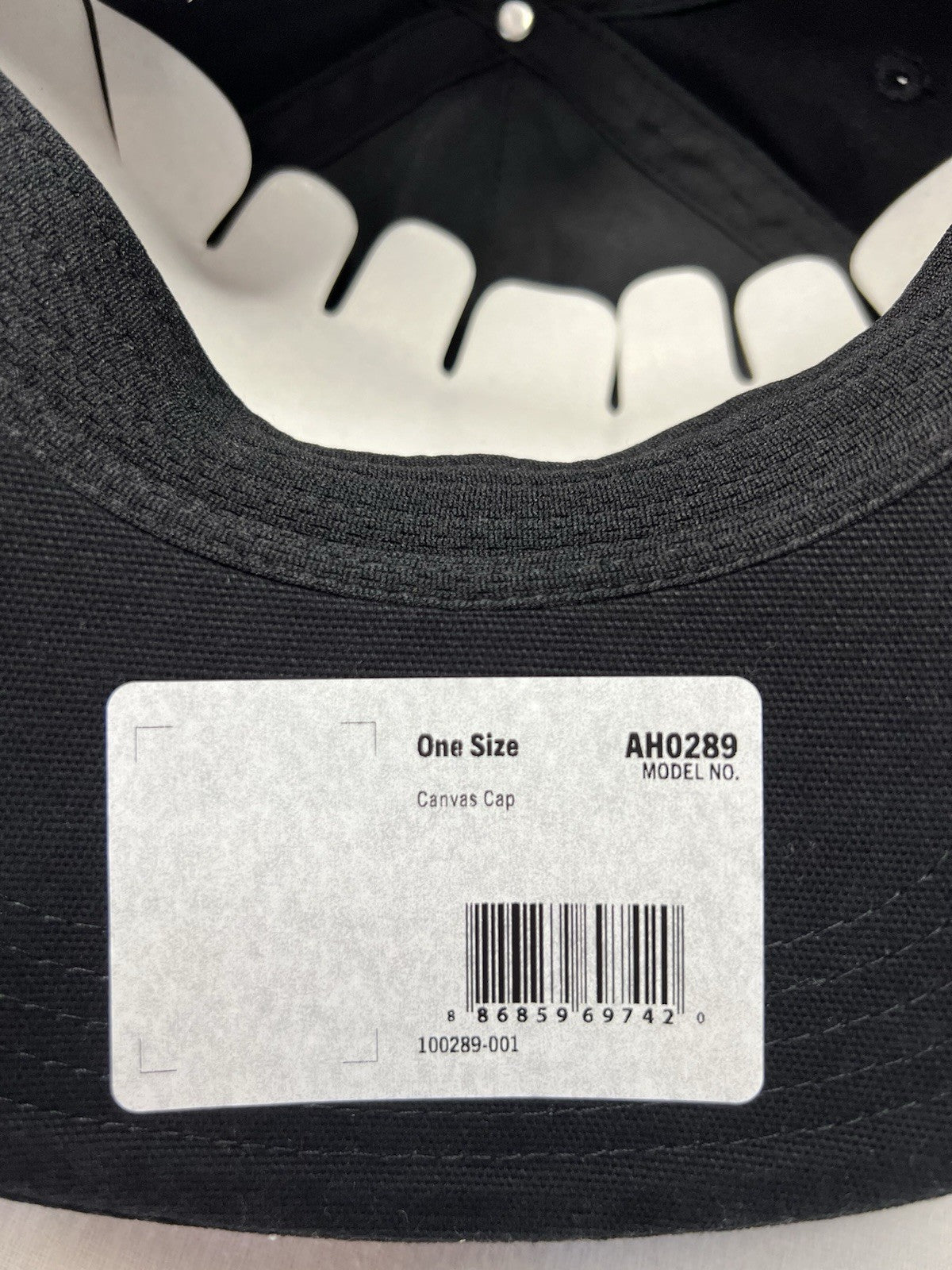 Carhartt Black Canvas Unisex One Size Adjustable Cap Bnwt6
