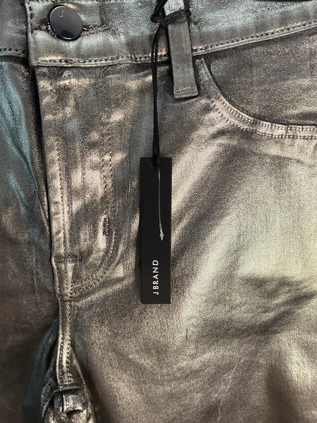 J Brand Mid Rise Crop Boot Galactic Silver Womens Selena Jeans Size 28” RRP £2204