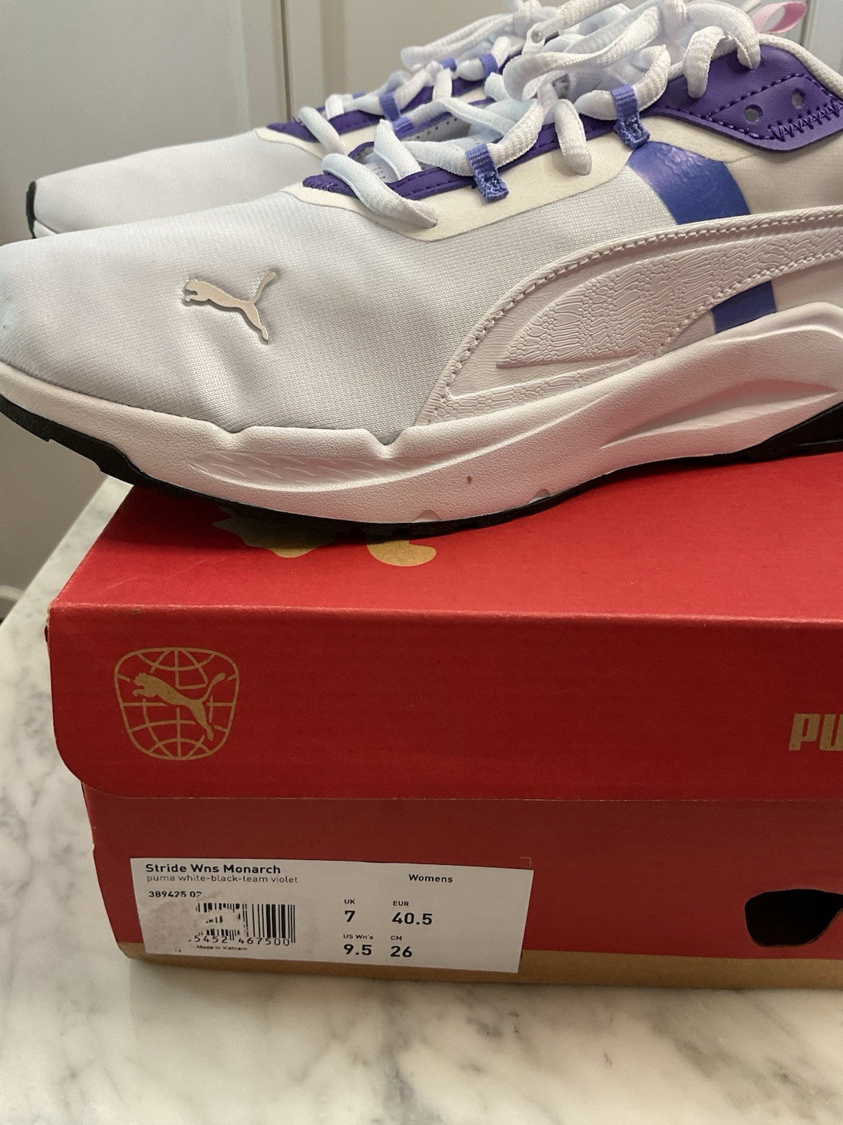 PUMA Stride WNS Monarch Women's Running Trainers  Uk 7 White-black-team Violet7