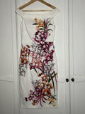 Karen Millen Ivory Orchid Floral Stretch Dress Size 10 RRP £170 Wedding Occasion0
