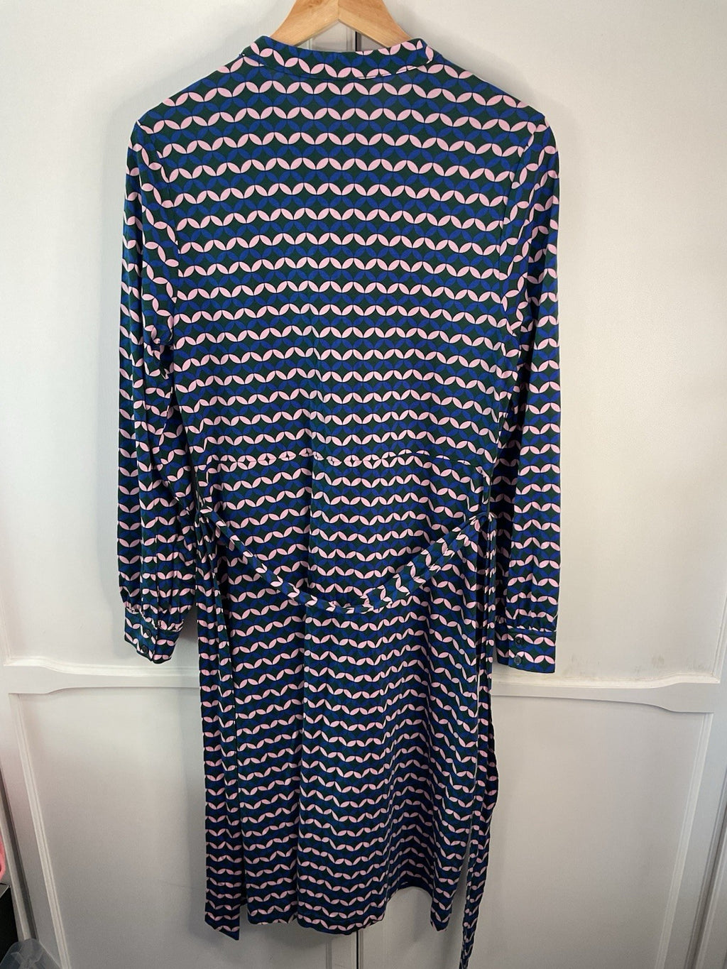Boden Julia Jersey Shirt Dress DO778 Blue Pink Stripe Uk14 Bnwt2