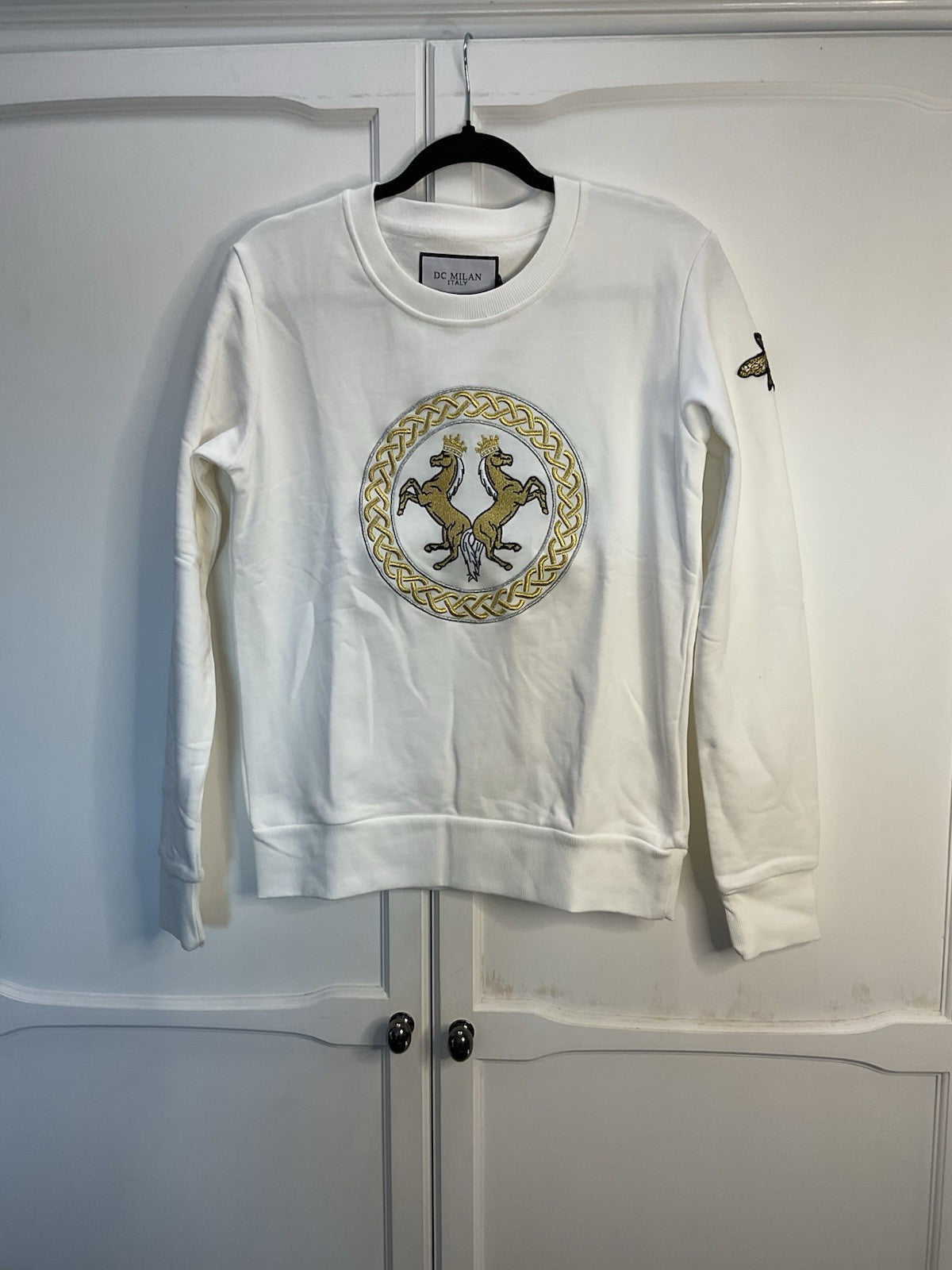 DC Milan Italy Cream Sweatshirt/Jumper. Embroidered. Size Small Bnwt Rrp £1251