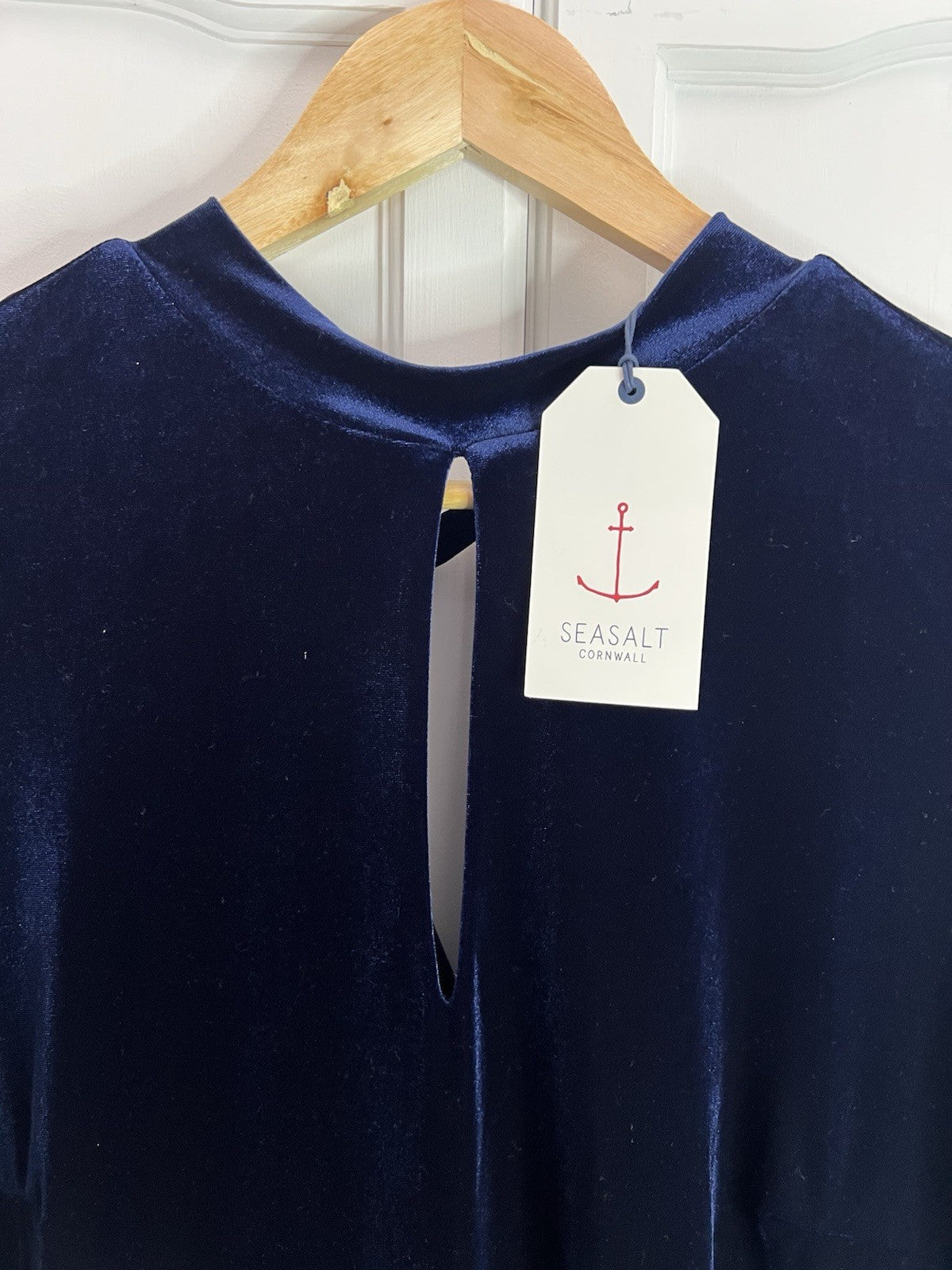 Seasalt Navy Ivy Trail Sleeveless Velvet Dress Size 20 Petite Rrp £85.952
