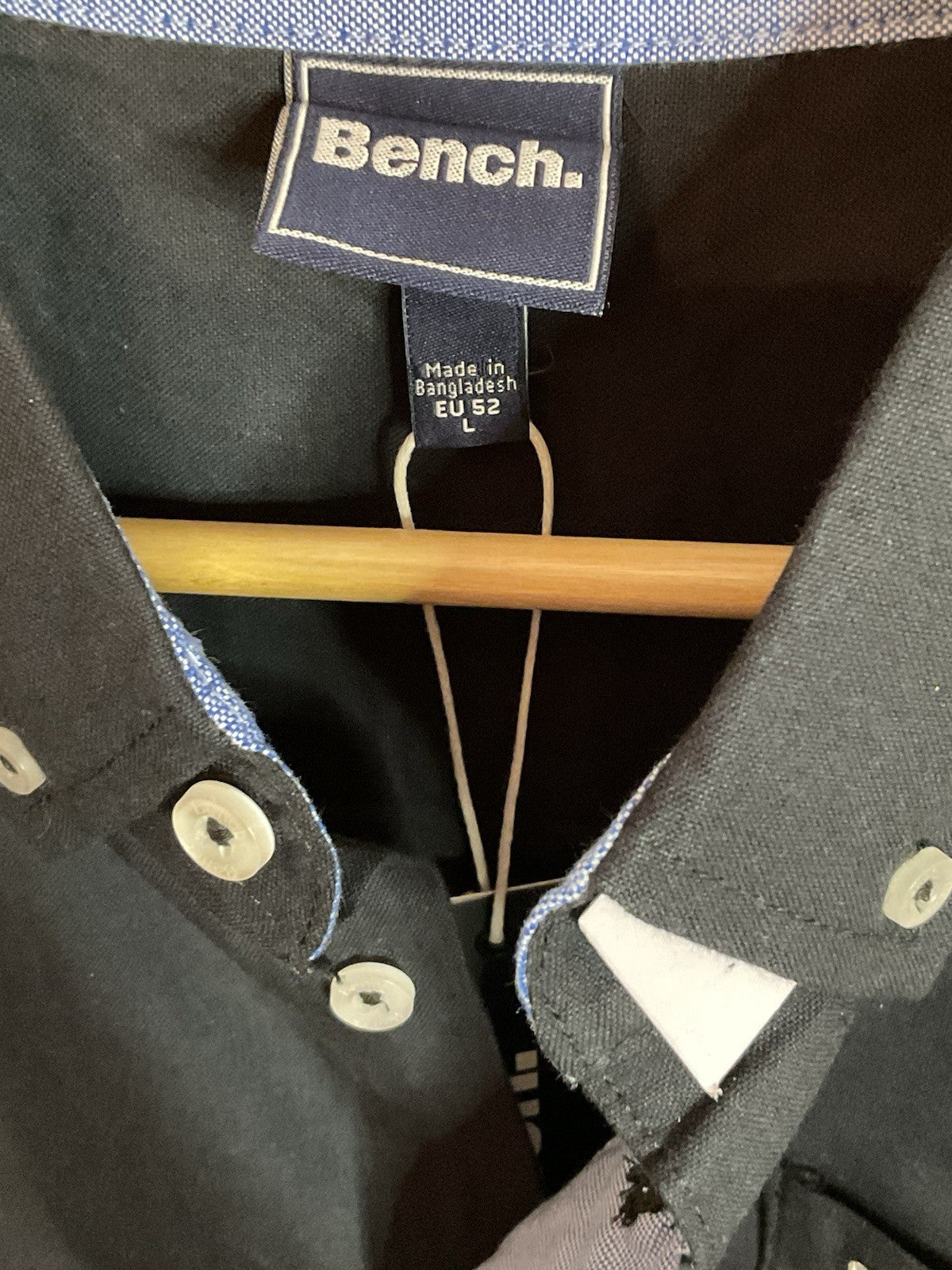 Bench Oxford Shirt Men’s Cotton Black Size L Bnwt2