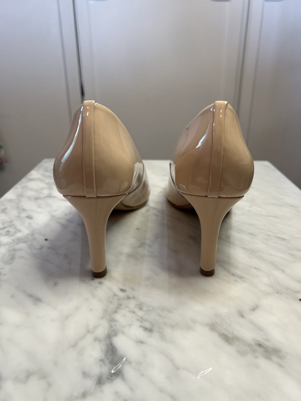 Hobbs London Women's Lizzie Court Shoes Nude Patent Leather Size UK 5  Rrp £1393