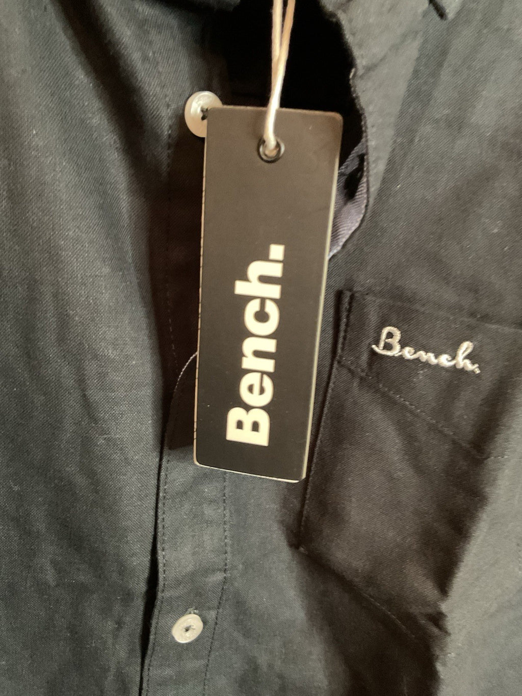 Bench Oxford Shirt Men’s Cotton Black Size L Bnwt3