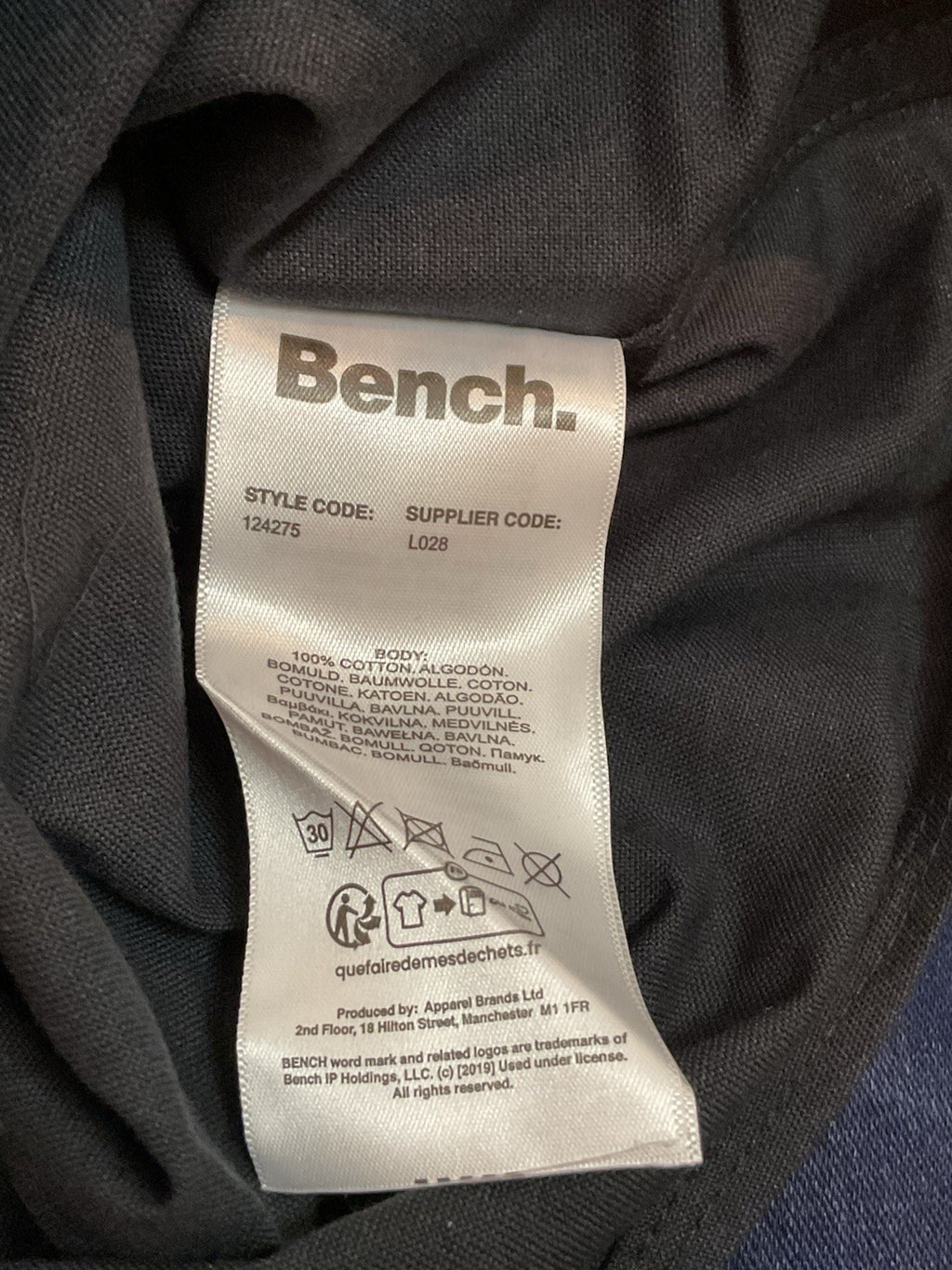 Bench Oxford Shirt Men’s Cotton Black Size L Bnwt5
