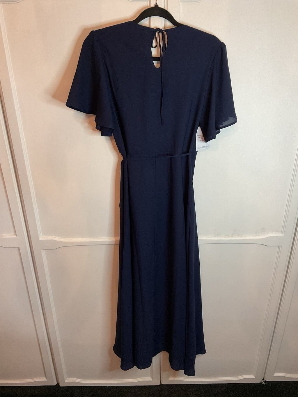 Rewritten London Florence Wrap Dress Ink Blue Size Small, Bnwt2