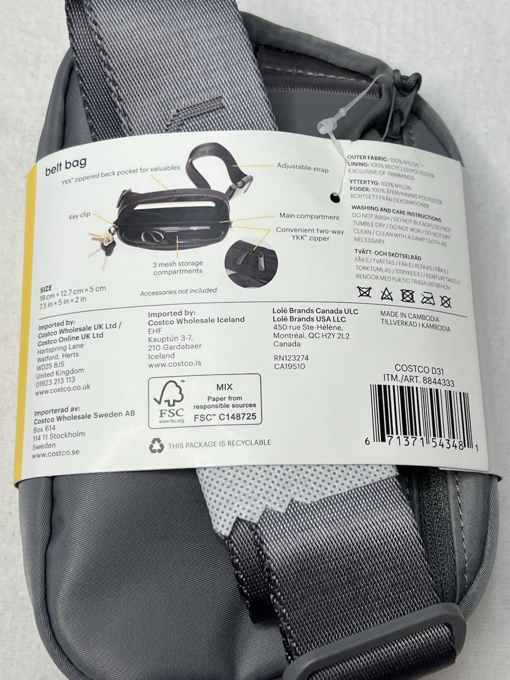 Lole Unisex Bum Bag Lightweight Travel Belt Bag Adjustable Strap Durable Black1