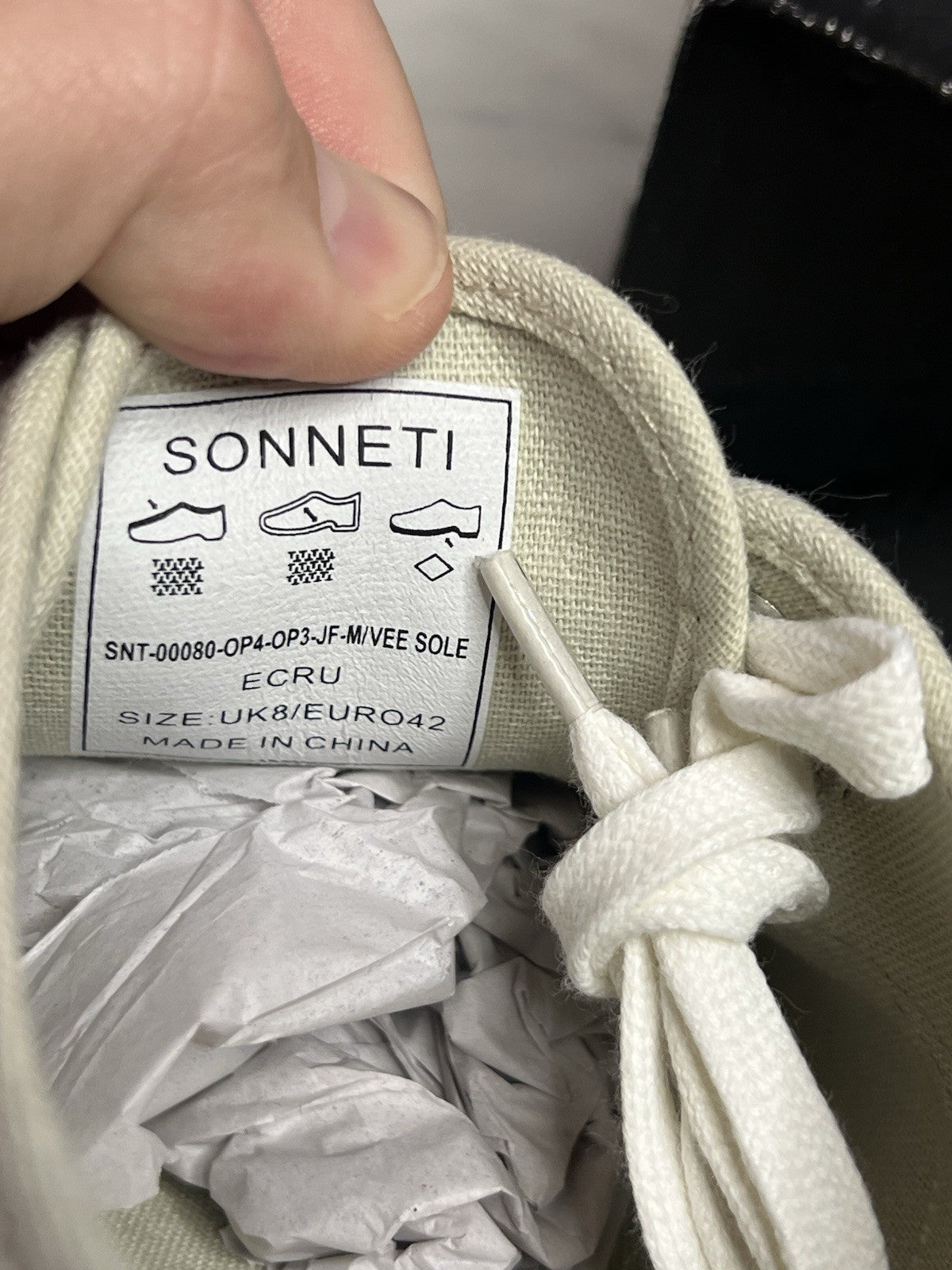 Sonneti Canvas Trainers Cream/Beige Size Uk 8 Eu 42 Lace Up New with Box Unisex6