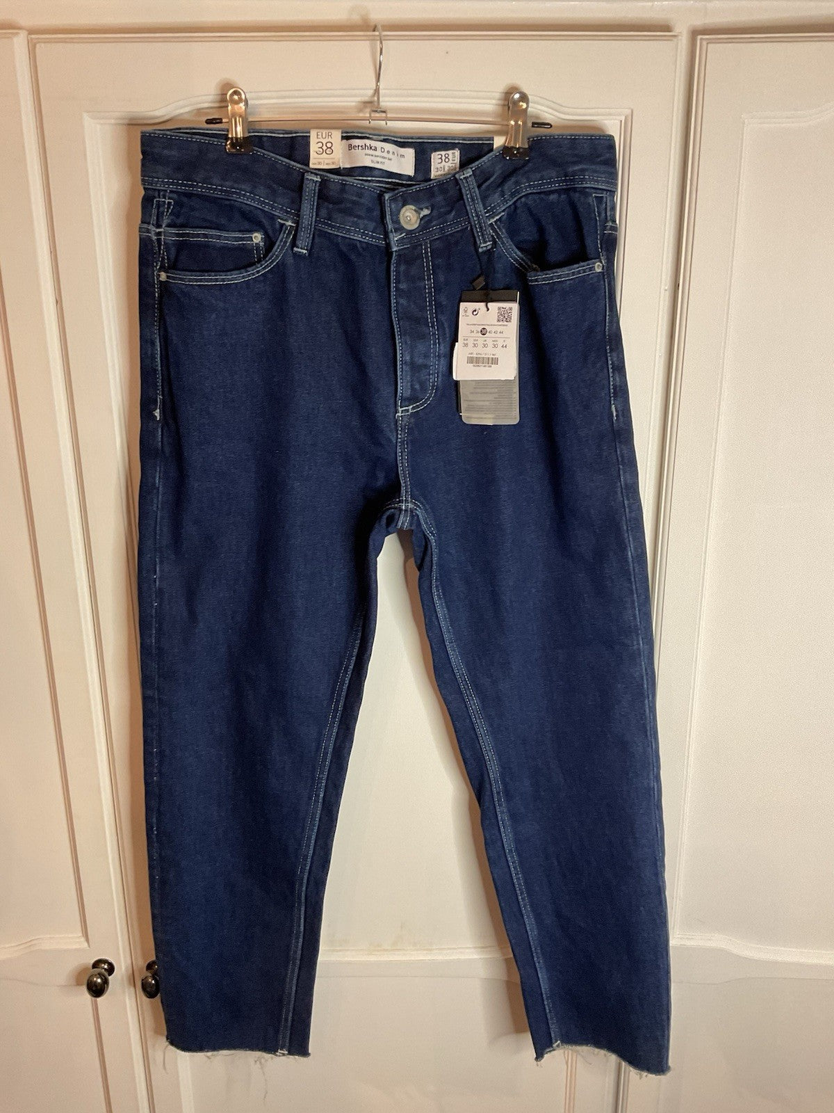 Bershka Men's Denim Jeans Cropped Slim Fit Uk 30 Eu 38 5296/211/461 Blue Bnwt0