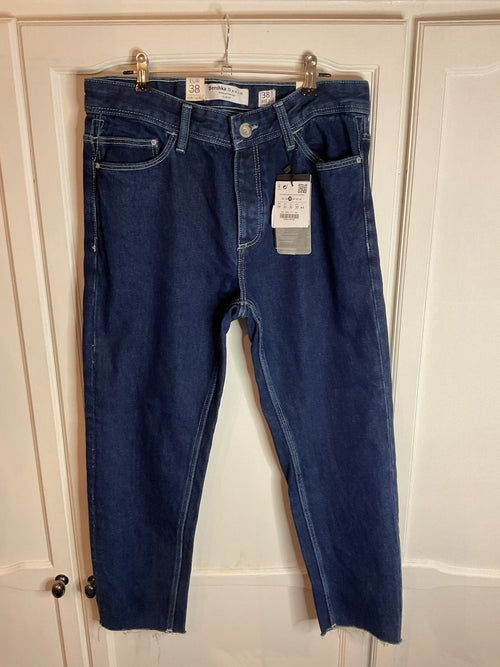 Bershka Men's Denim Jeans Cropped Slim Fit Uk 30 Eu 38 5296/211/461 Blue Bnwt0