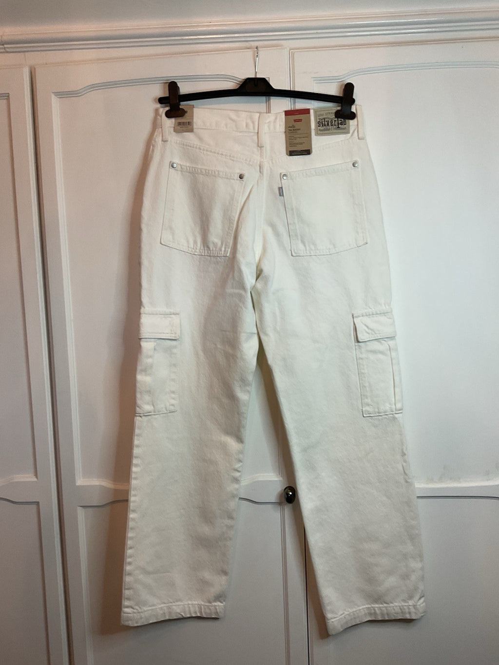 Levis Vintage Y2K SilverTab  94’s Loose Fit unisex W30x31 Baggy Ivory White Bnwt3