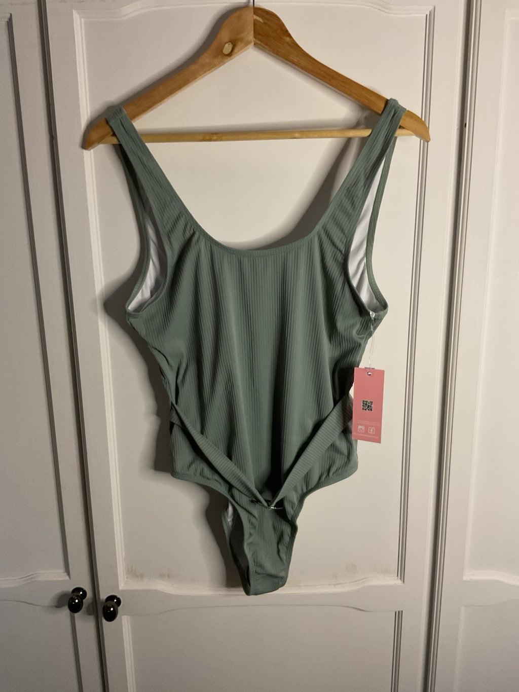 Chelsea Peers Women's Swimming Costume Teal Green Ribbed Size Large BNWT0
