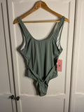Chelsea Peers Women's Swimming Costume Teal Green Ribbed Size Large BNWT0