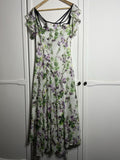 Karen Millen Watercolour Floral Cold Shoulder Midi Dress Size 8 Bnwt Rrp £149.000
