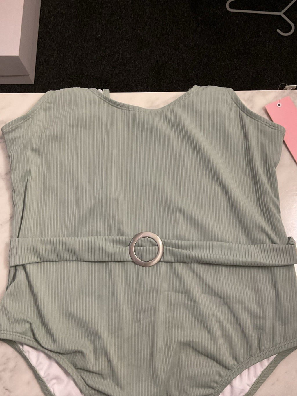 Chelsea Peers Women's Swimming Costume Teal Green Ribbed Size Large BNWT2