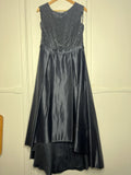 Vera Mont Satin Blue Evening Dress Size UK 16 Bnwt rrp £2750