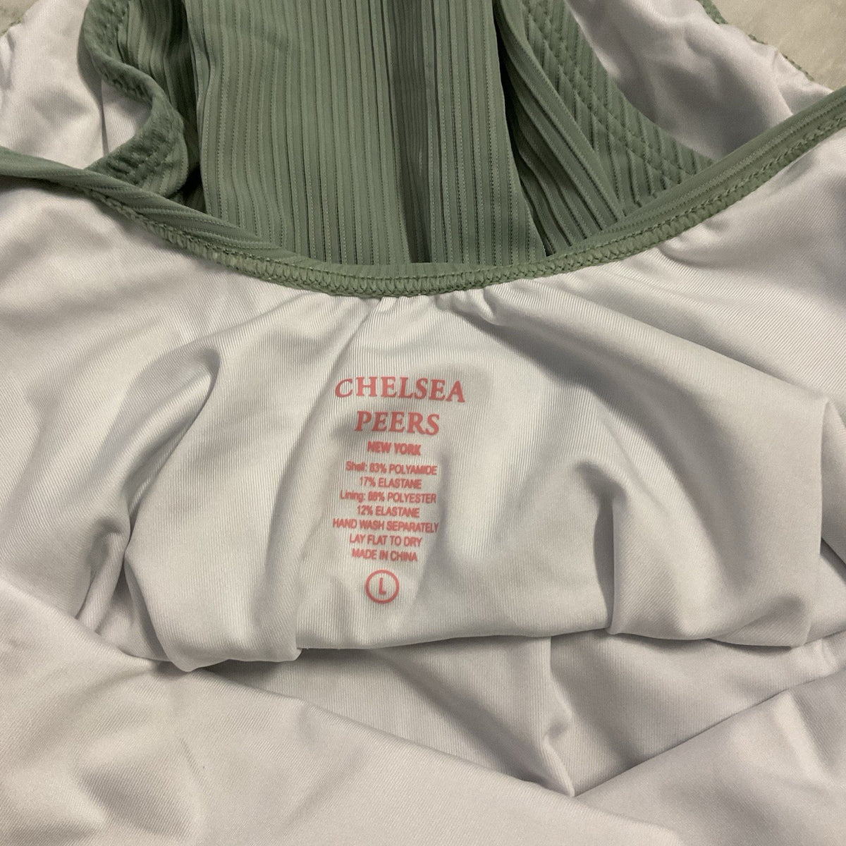 Chelsea Peers Women's Swimming Costume Teal Green Ribbed Size Large BNWT4