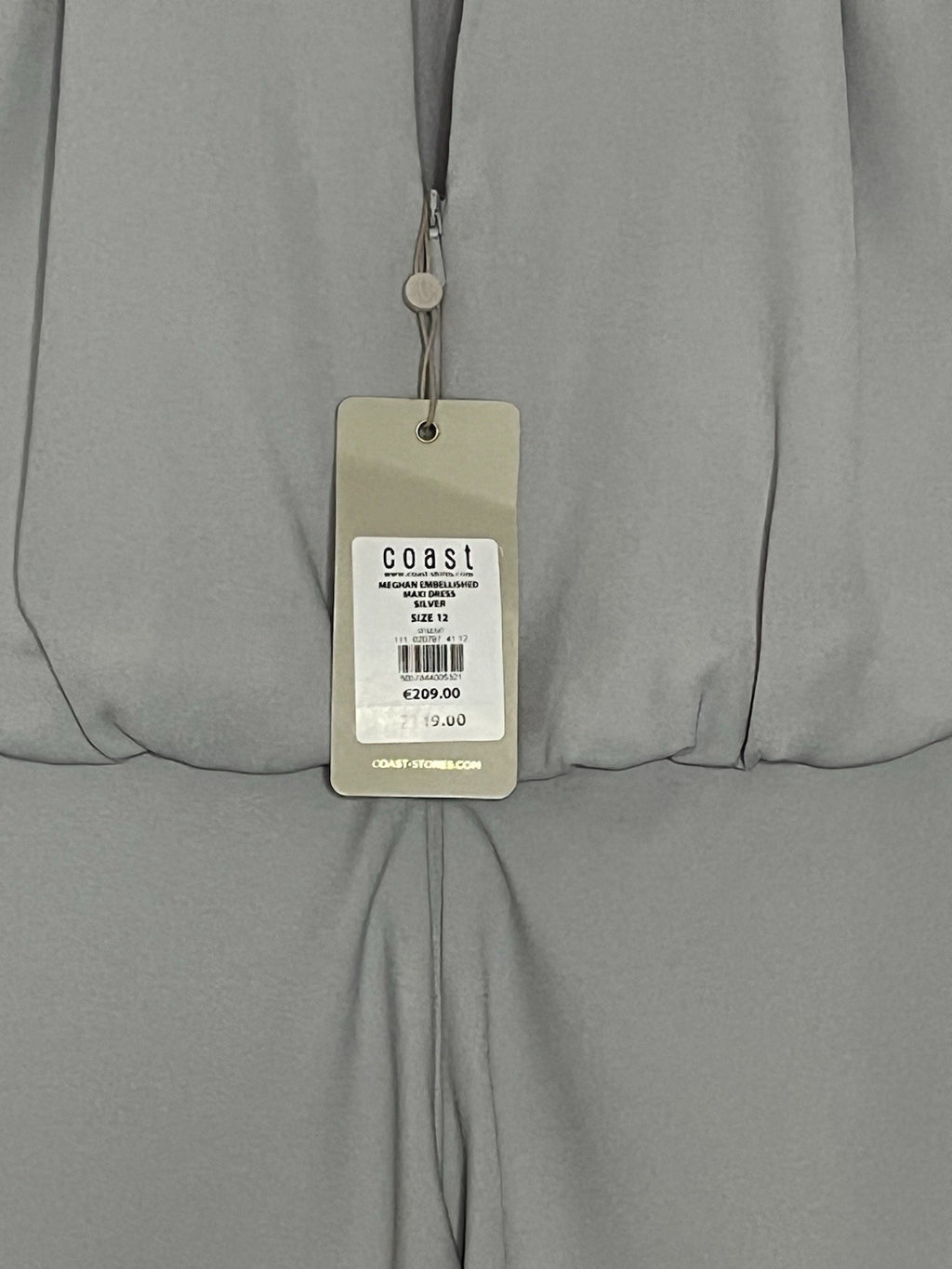 Stunning Coast Halter Neck Dress Light Grey Embellished Size 12 Bnwt rrp £149.004