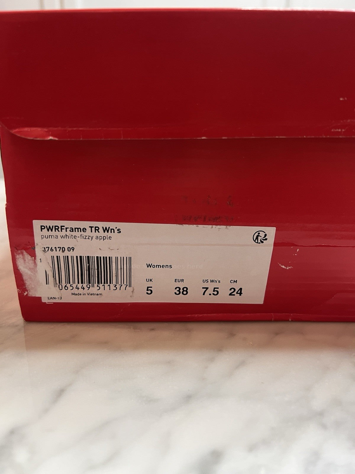 PUMA PWRFrame TR Wn’s Puma White-fizzy Apple 376170 09 Uk5 Eu 38 Pumagrip Bnib6