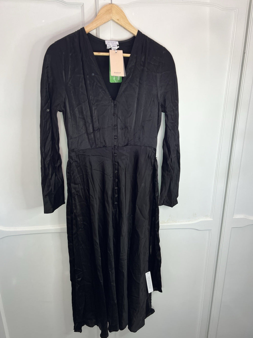 Ghost London Meryl Dress  Size S. Vintage Ghost Dress In black Size small Bnwt0
