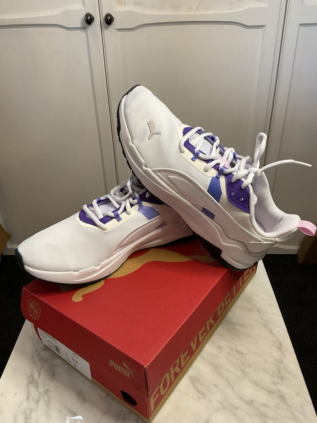 PUMA Stride WNS Monarch Women's Running Trainers  Uk 7 White-black-team Violet9