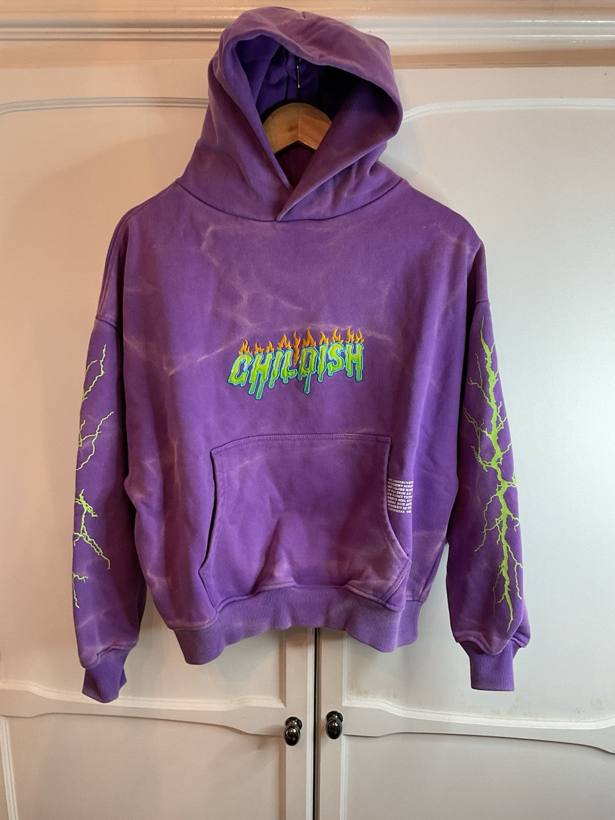 Childish Hoodie Jumper Purple Green Size XXS Bnwt0