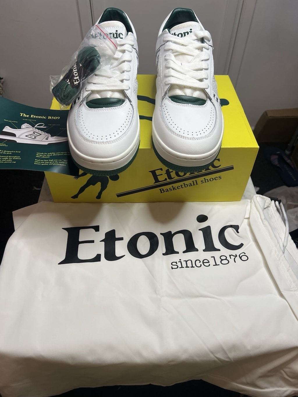 Etonic Men's Basketball Trainers Size UK 10.5 EUR 45 Grass Green ETM324610 Bnib1